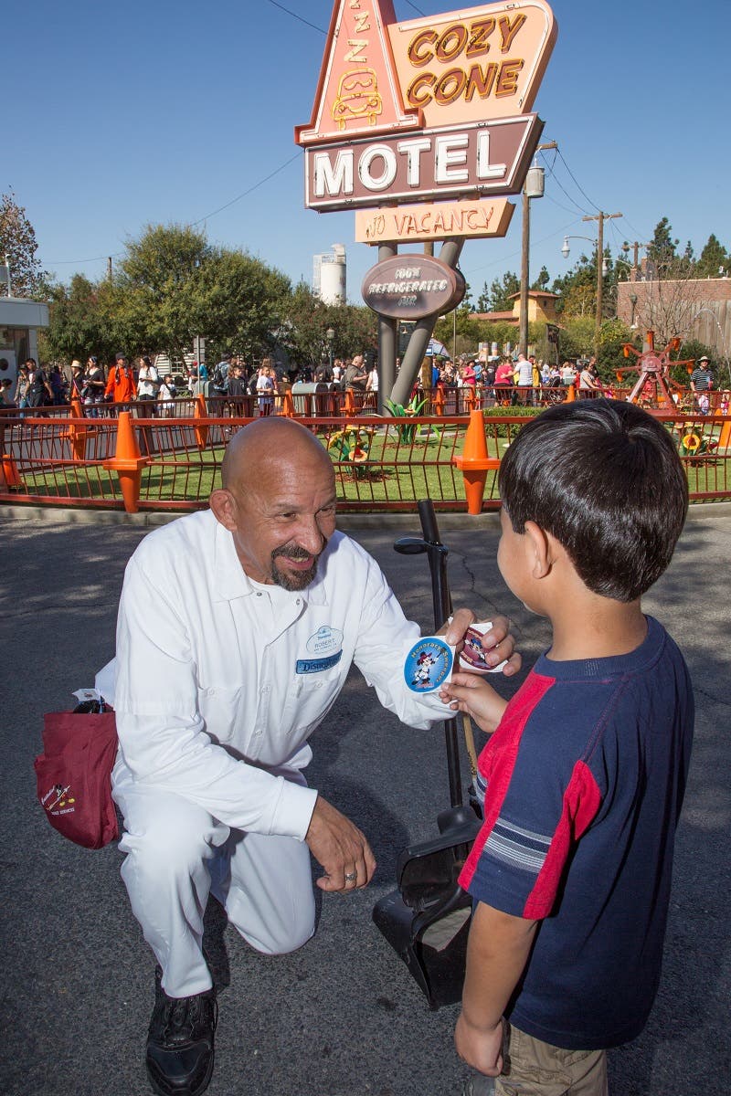 Disneyland Custodian sharing the magic in Cars Land, California Adventure (courtesy)