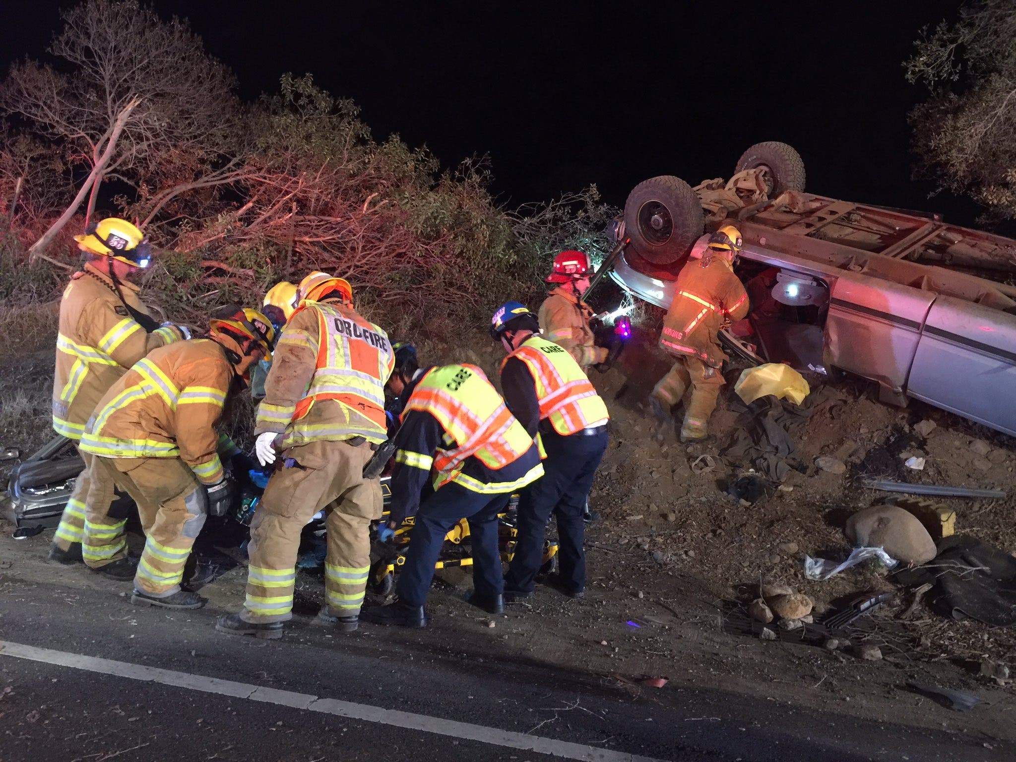 OCFA Fire Photo -- Ortega Highway Rollover accident Sunday, Nov. 6