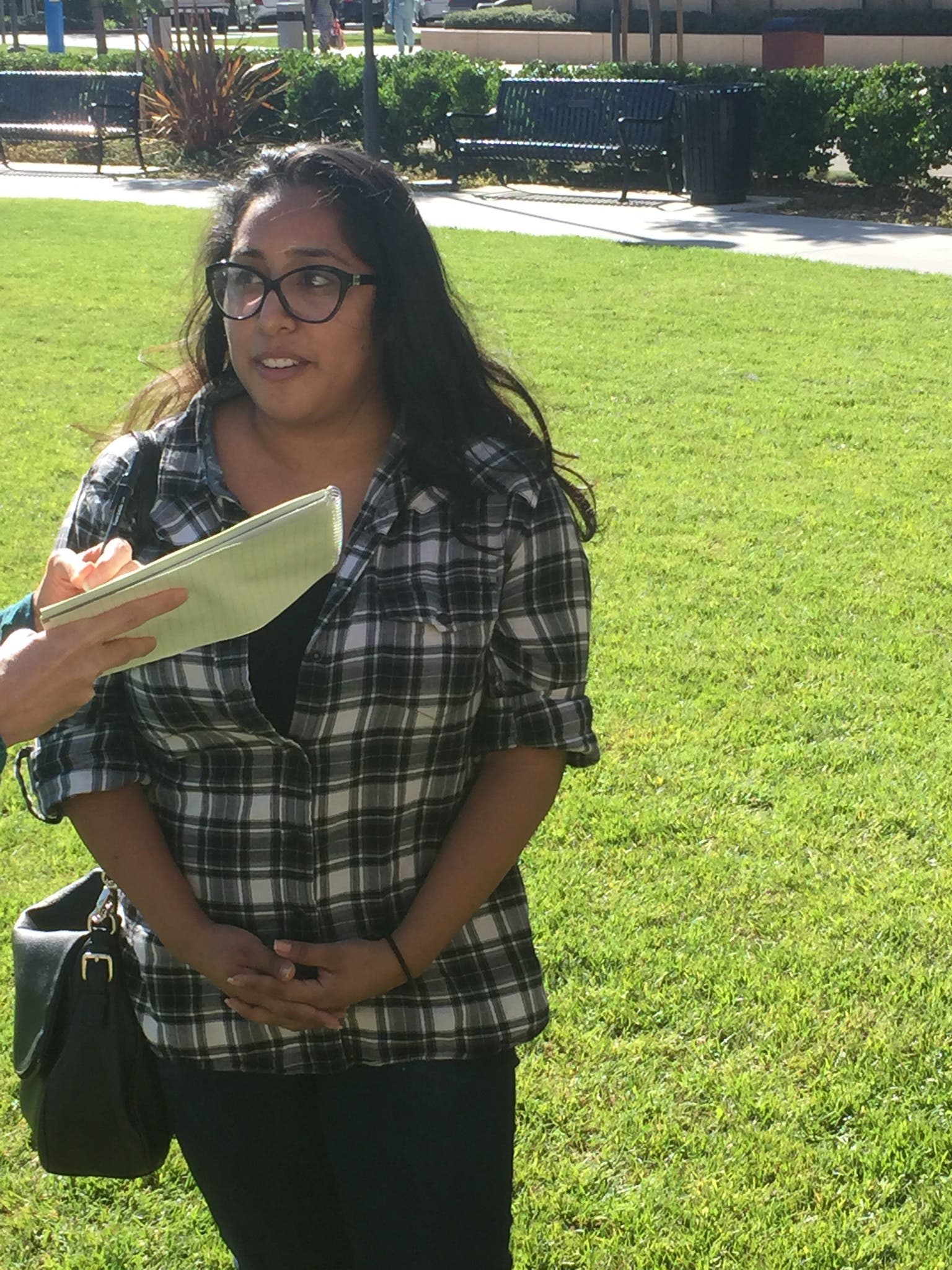 Vanessa Garcia spoke on being recently laid off by UC Irvine Health (T. Stenhouse, photo)