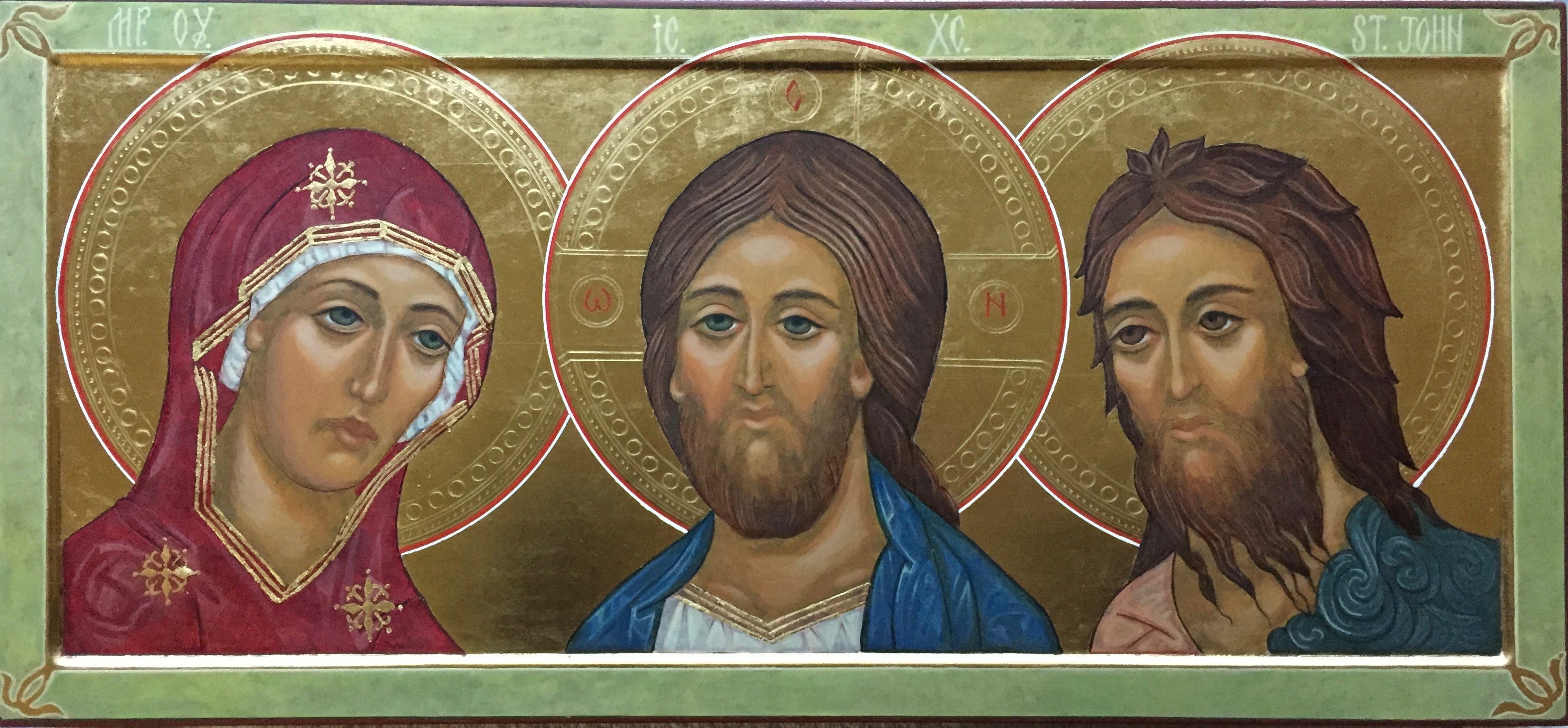 Jesus, Mary, Saint John by Sharon Shaw