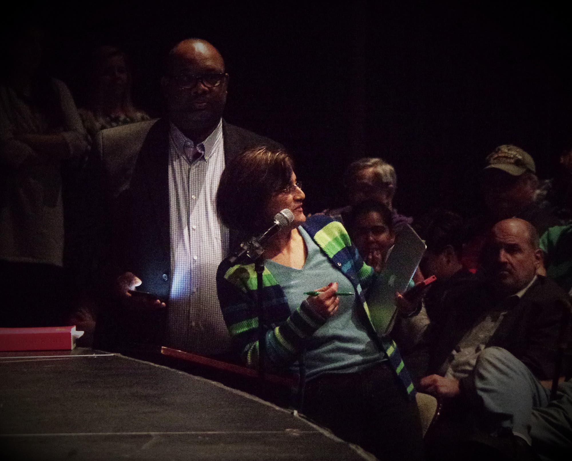 Pastor Corey Brooks, Jasmine Hauser at New Trier School Board 203 Meeting, Feb. 20