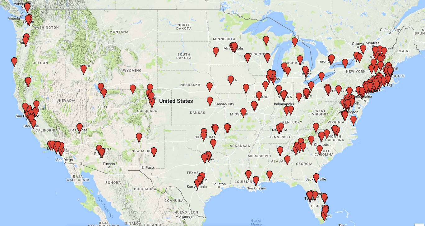 2016 Flame Challenge Schools in the US