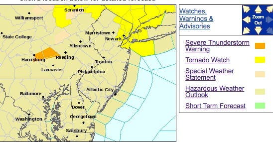 BREAKING: Tornado Watch In Effect In North Jersey | Ridgewood, NJ Patch