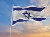 Above, the flag of Israel