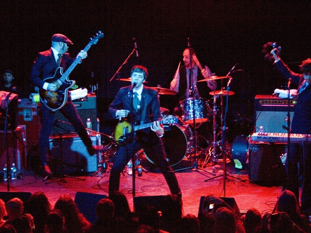 The band OK GO photographed in concert Feb. 4, 2008, NY.