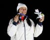 Team USA's Elana Meyers Taylor celebrates winning the gold medal in the women's monobob at the 2026 Winter Olympics in Cortina, Italy, Feb. 16. She was the commencement speaker last week at the American School for the Deaf in West Hartford.