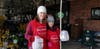 Kate Huidobro and her daughter helped collect donations for St. Coletta's on Friday, April 12. 