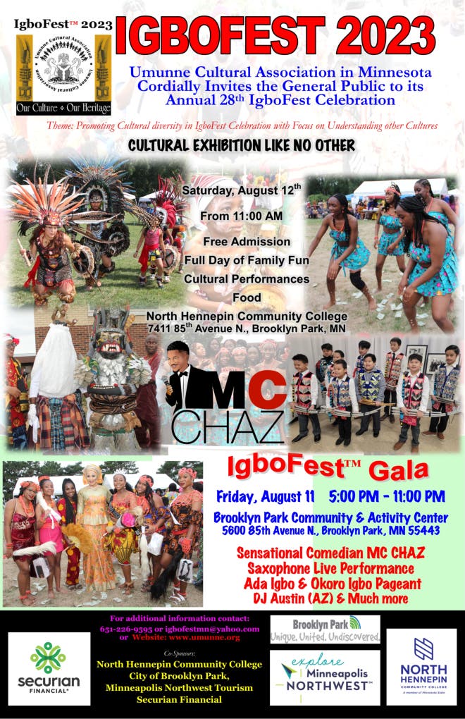 Aug 12 | IgboFest 2023 Celebrates its 28th Annual Festival Highlighting its  Nigerian Culture Aug 12 | Maple Grove, MN Patch