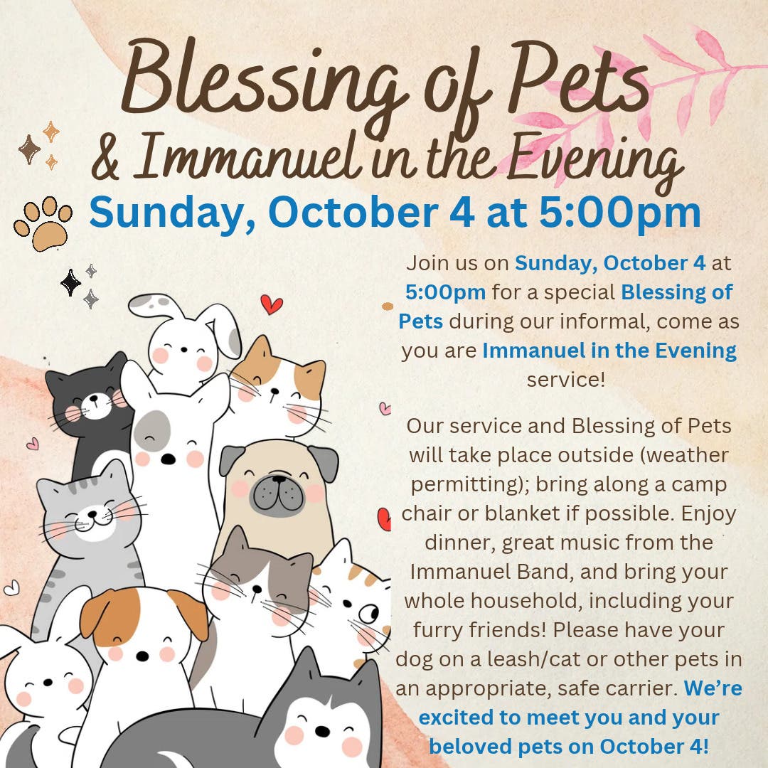 Blessing of Pets & Immanuel in the Evening