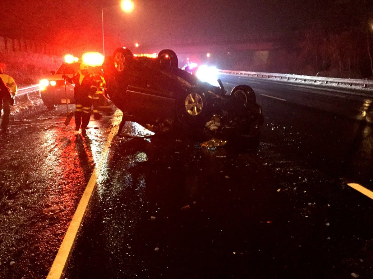 Car Carrying News Staffer Flips After Crash on I-91 in Rocky Hill ...
