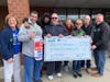 AFSCME and the AFT unions presenting a check to striking Stop & Shop workers in Hamden.