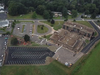An overhead view of Center Road School showing new traffic patterns.