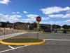 The new traffic island at Center Road School. 