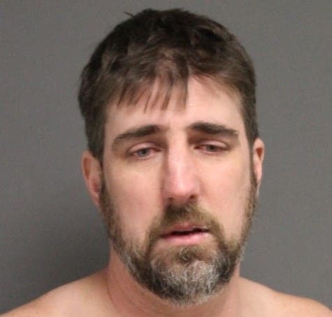 The booking mug shot of Jeffrey Harbaugh.