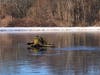 A deer was rescued off an ice-covered pond in Glastonbury on Wednesday.