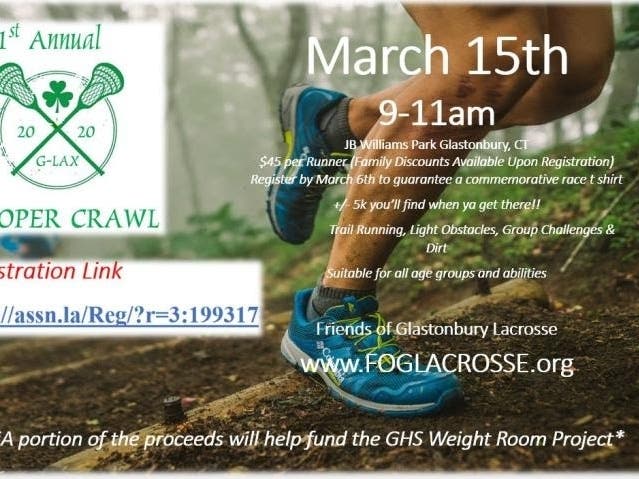 The inaugural Coopper Crawl is scheduled for March 15 in Glastonbury.