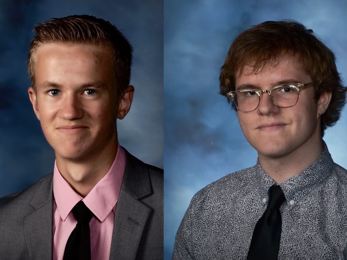 THS Class of 2020 valedictorian Nathan Paolangeli (left) and salutatorian Fisher Thompson