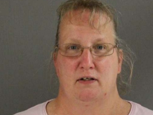 The booking image of Katherine Pires.