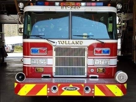 A trash fire broke out in a garbage truck in Tolland Wednesday. 