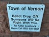 The revised Vernon ballot box sign.