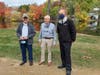 Ron Terry and Dick Spurling of Gene Pitney & The Genials chat with Vernon Mayor Daniel Champagne.
