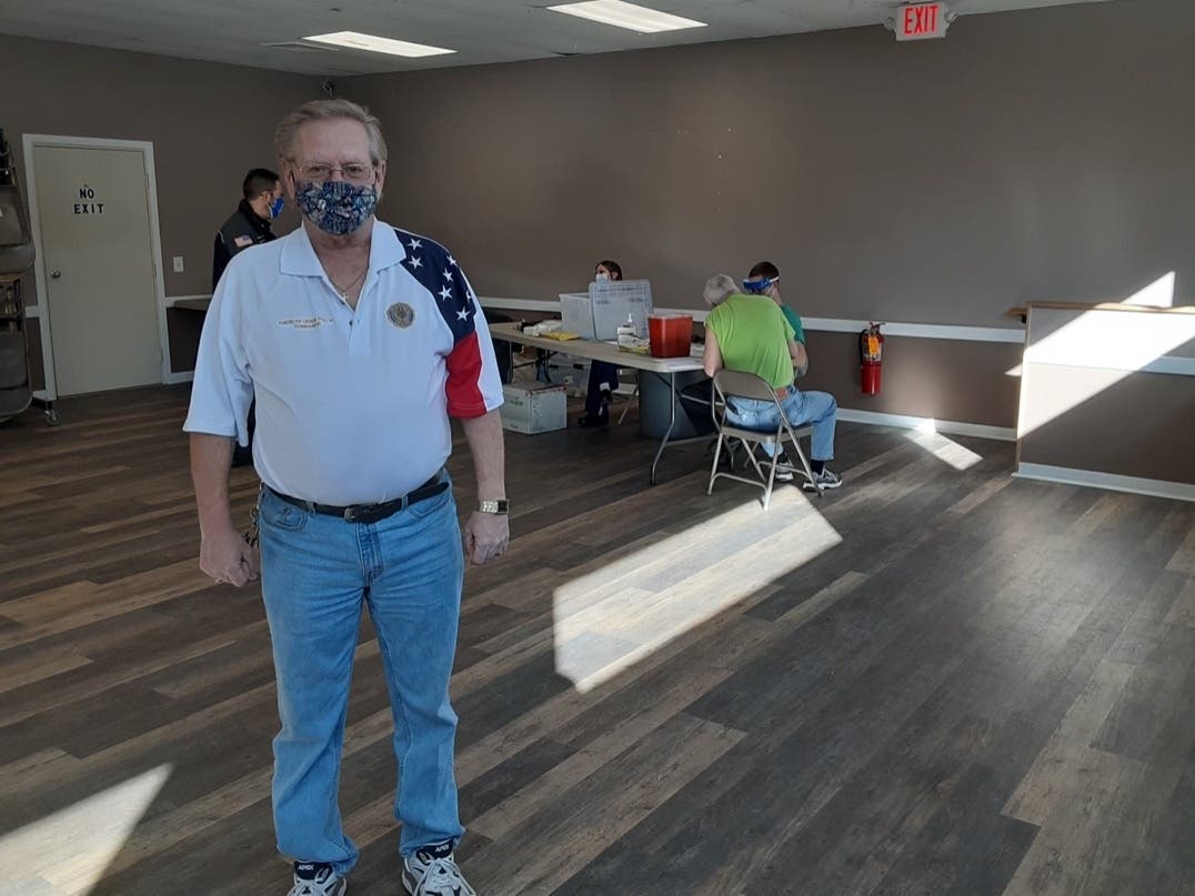 Vernon American Legion Post 14 commander Jim George coordinates vaccines Wednesday as part of the town-sponsored clinic with Priority Urgent Care. 