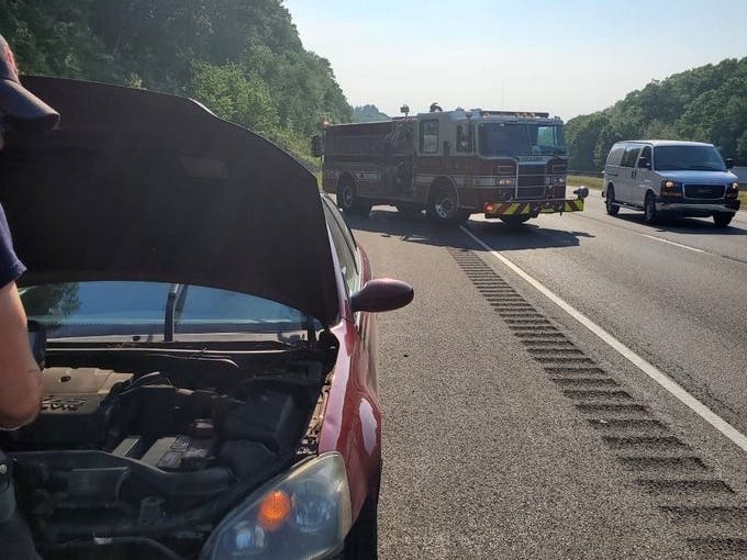 Wednesday's I-84 car fire. 