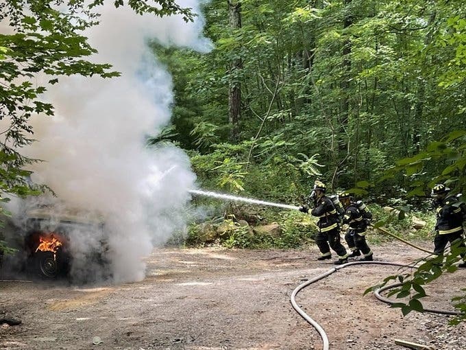 Thursday's pickup truck fire in Tolland. 