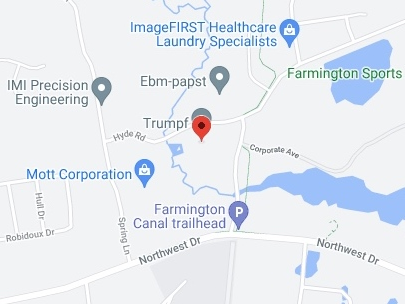 The area in Farmington where a business jet carrying four people crashed Thursday. 