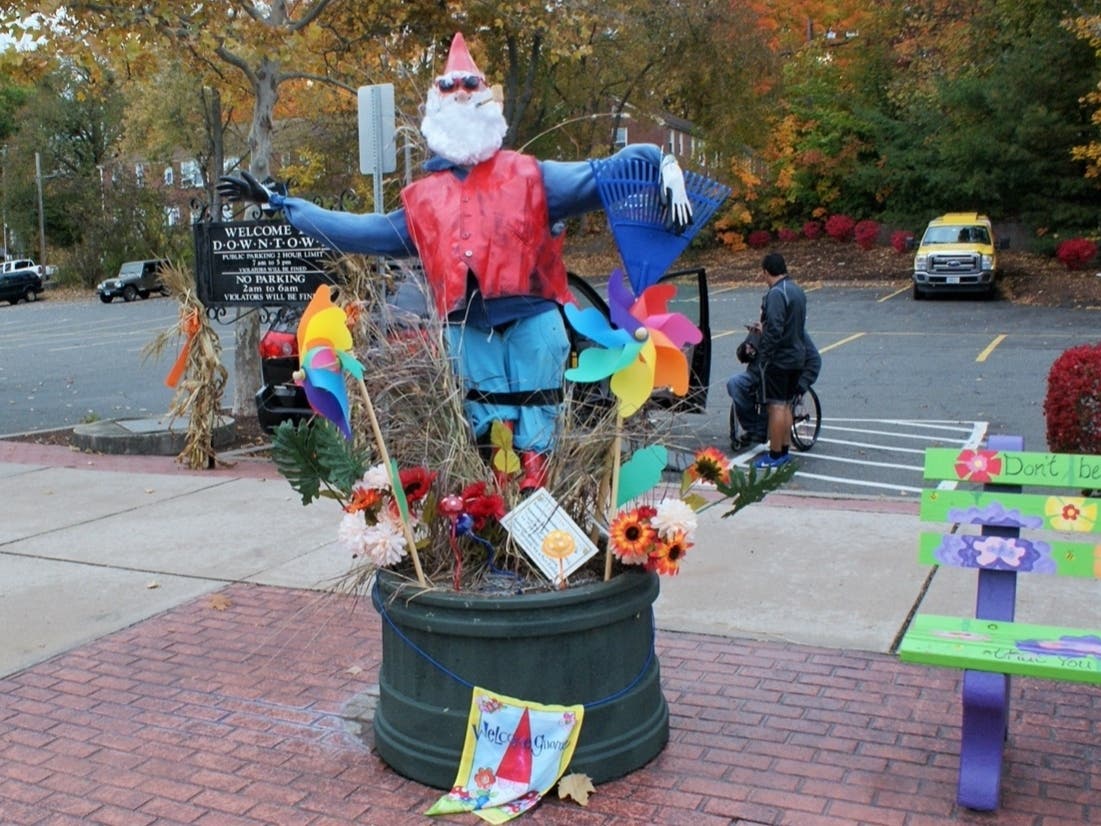 The Downtown Manchester Scarecrow contest is a fall tradition. 
