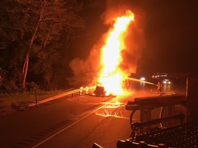 Thursday morning's truck fire on I-84. 