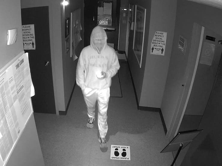A suspect in Saturday's break-in at Willington Town Hall. 