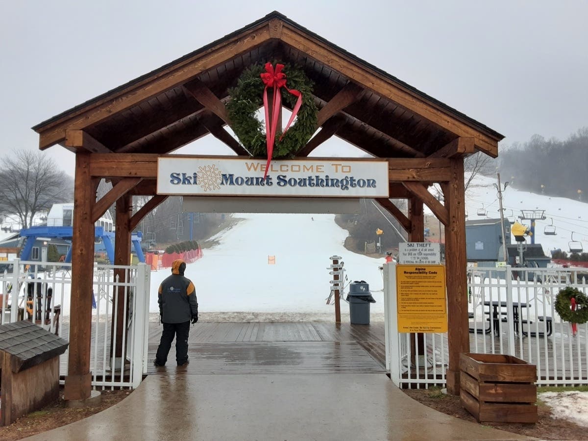 Mount Southington battled wacky weather to open for the holiday week. 
