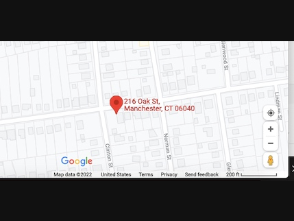 The area of a fire on Oak Street in Manchester Wednesday evening. 