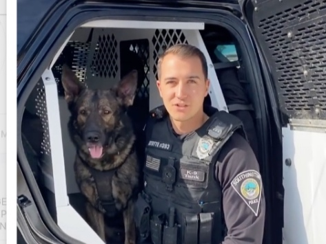 Police dog Tank and Office Neal Ayotte.