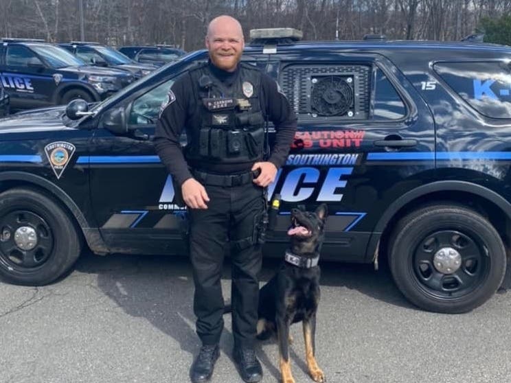Police dog Kay and Officer David Carbone. 