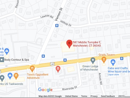 The location of Phoenix Environmental Laboratories Inc. in Manchester. 