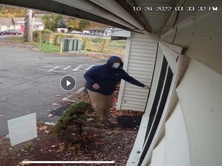 The suspect in a robbery at a Vernon Subway shop Wednesday. 