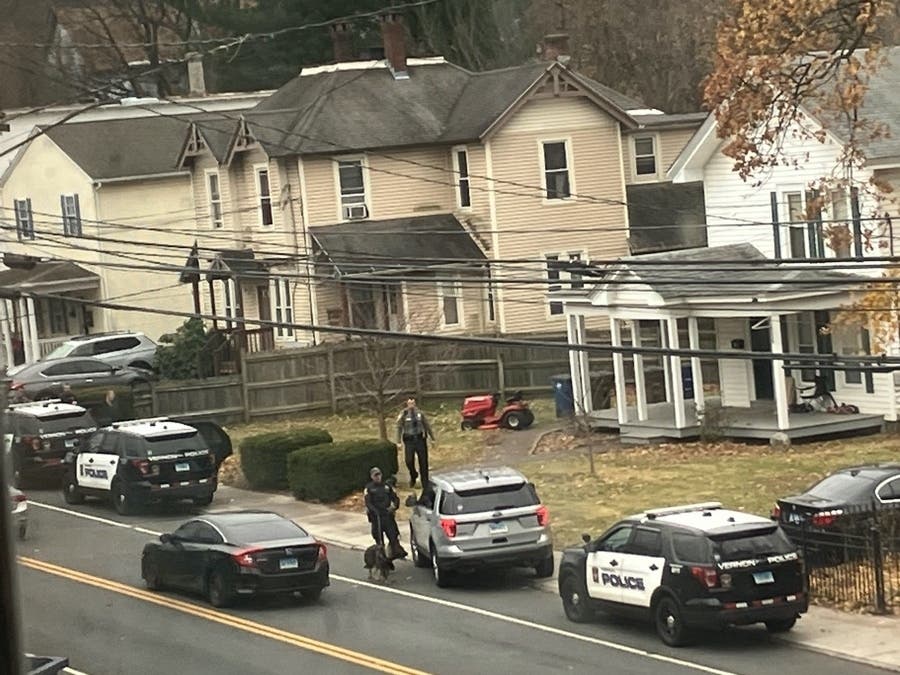 A police investigation on Union Street in Vernon Tuesday afternoon. 
