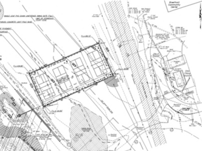 The plans for pickle ball courts at Riverfront Park. 
