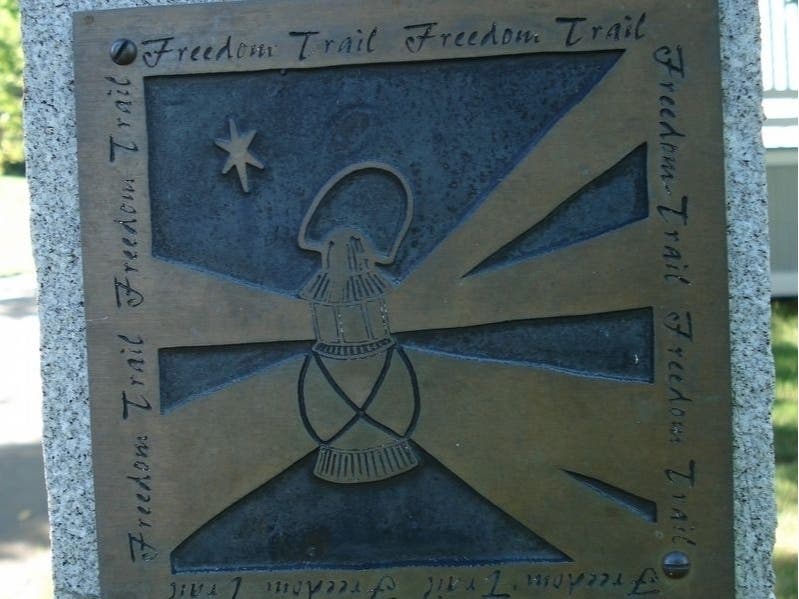 The Connecticut Freedom Trail Marker in Farmington. 
