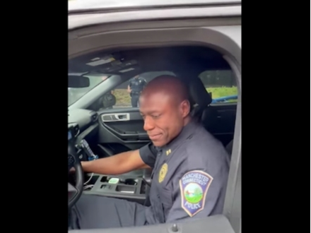 Capt. Sean Grant takes his last call at the MPD on Tuesday. 