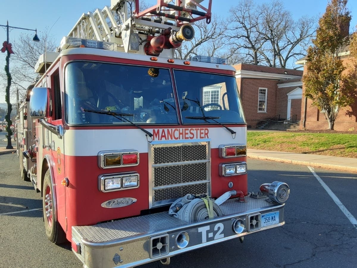 A dog was rescued from a burning building in Manchester on the Fourth of July.