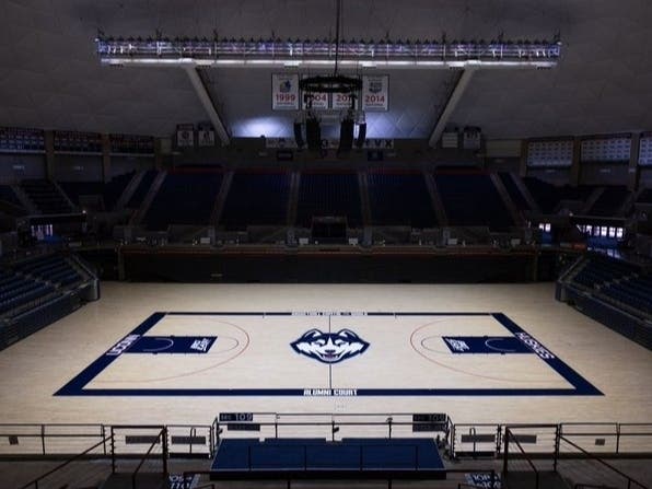 UConn's Gampel Pavilion has a new court. 