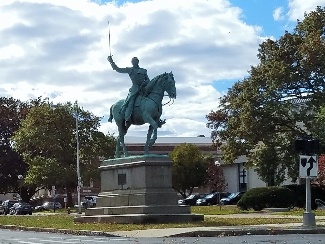 The Lafayette statue in Hartford. 