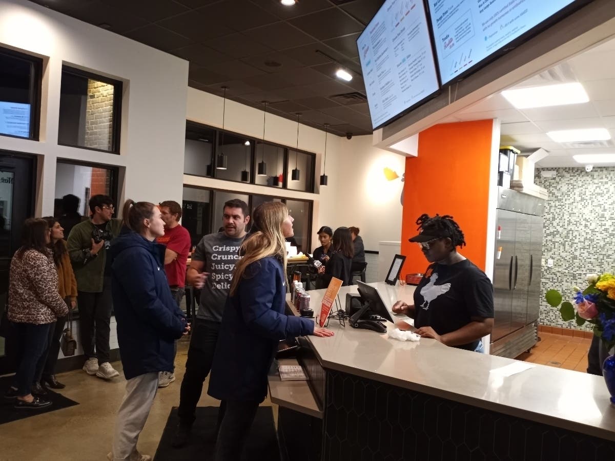 Haven Hot Chicken staged a sneak preview Wednesday ahead of its Saturday grand opening in Storrs. 