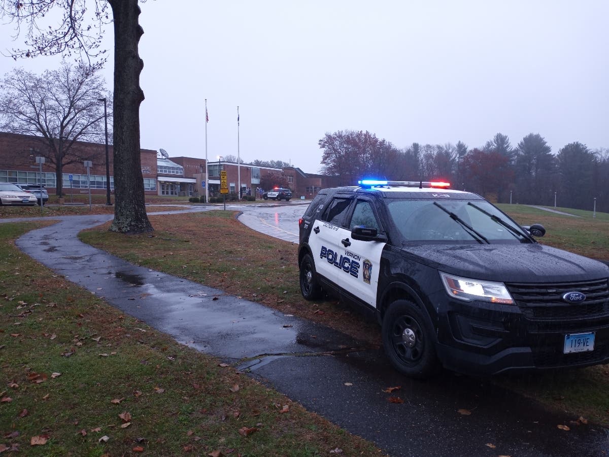 A heavy police presence was at Rockville High School Wednesday following a threat sent via e-mail. 