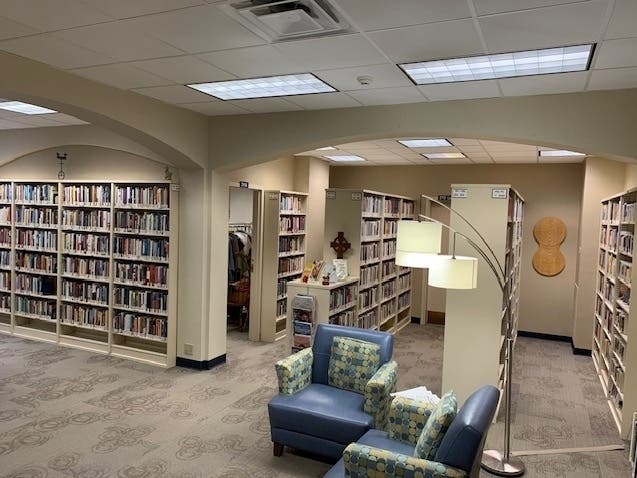 The John P. Webster Library at First Church in West Hartford. 