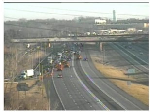 A multi-vehicle crash shut down I-84 in Manchester Thursday morning. 