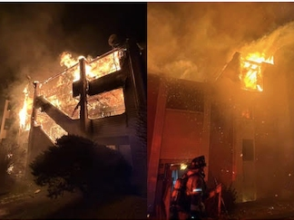 A fire ravaged a building at a Middletown condo complex early Thursday morning. 